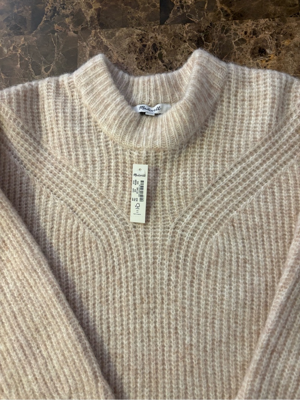 Madewell Soft Cream Waffle-Knit Crewneck Sweater - Picture 2 of 9